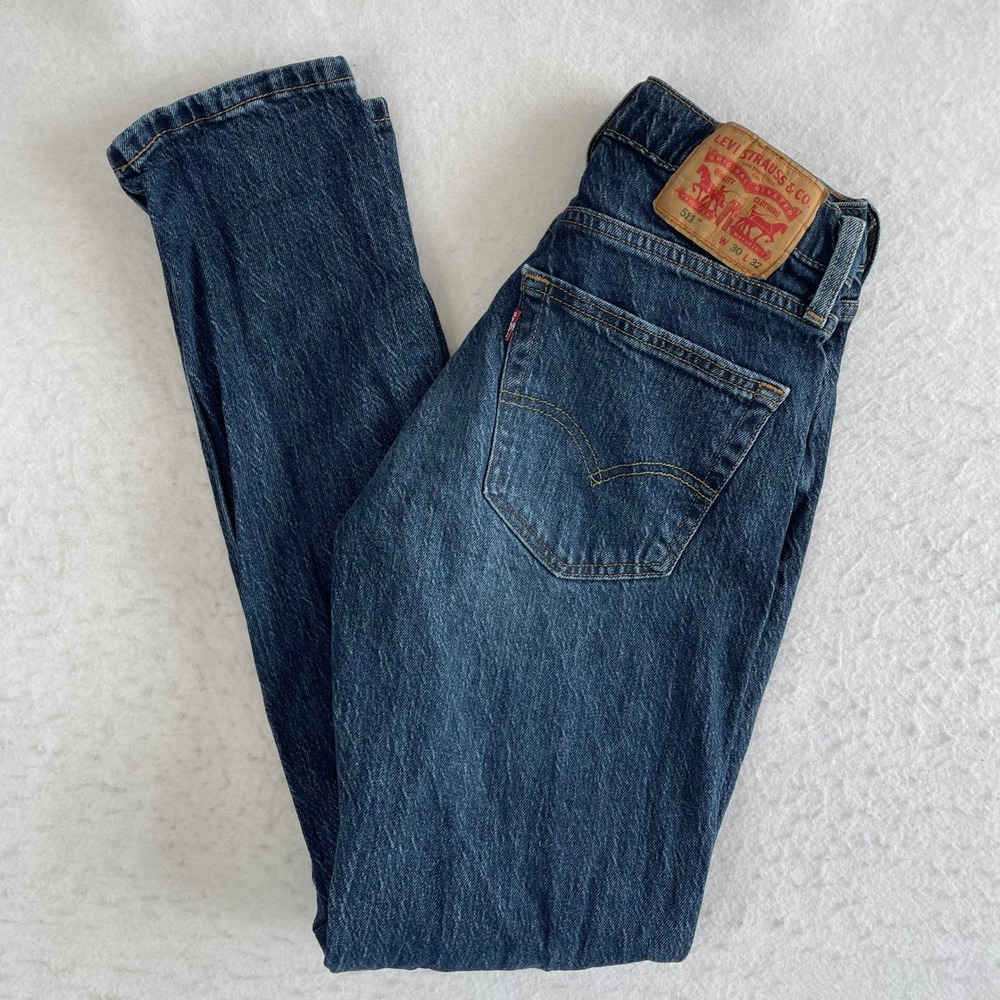 Levi's 511 Slim Fit Jeans Mens W30 L32 Blue Denim Stretch Cotton 04511-3402